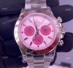 Best Noob Rolex Daytona Pink Dial Stainless Steel Watch 4130 Replica (1)_th.jpg